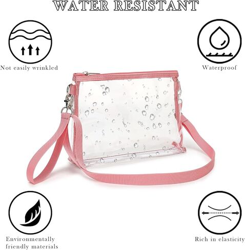 YGR Womens Clear Purse Stadium Approved Crossbody Bag Removed Strap for Concert, Sport Events in Saudi Arabia