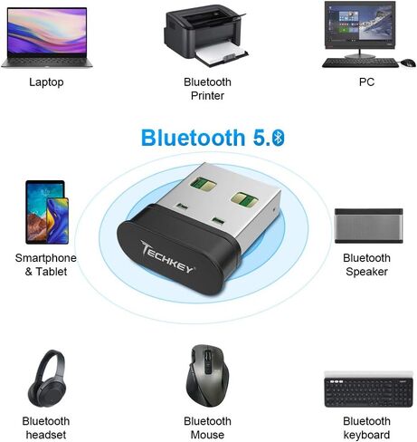 محول بلوتوث USB للكمبيوتر الشخصي، جهاز استقبال مرسل بلوتوث صغير 5.0 EDR Dongle للكمبيوتر المكتبي والكمبيوتر المحمول Windows11/10/8.1/8/7 in Saudi Arabia