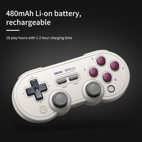 وحدة تحكم بلوتوث AKNES 8Bitdo SN30 Pro، تحديث عصا التحكم بتأثير Hall، وحدة تحكم الألعاب المتوافقة مع Apple وSwitch وWindows وSteam Deck وAndroid وRaspberry Pi - G Classic Edition in Saudi Arabia