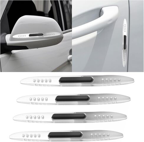 4PCS Car Door Edge Guards Car Side Door Protector, Rearview Anti-Collision Bumper Trim Guard Sticker, Auto Body Self Adhesive Anti-Scratch Strips for SUV Pickup Truck (Black) in Saudi Arabia