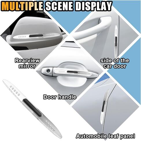 4PCS Car Door Edge Guards Car Side Door Protector, Rearview Anti-Collision Bumper Trim Guard Sticker, Auto Body Self Adhesive Anti-Scratch Strips for SUV Pickup Truck (Black) in Saudi Arabia