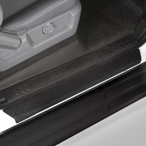 Red Hound Auto Custom Fit 2009-2014 متوافق مع Ford F-150 Crew Cab SuperCrew Door Step Sill Scuff Plate Protectors Shield 4 Dr 4pc Kit 2010 2011 2012 2013 طلاء حماية الطلاء in Saudi Arabia