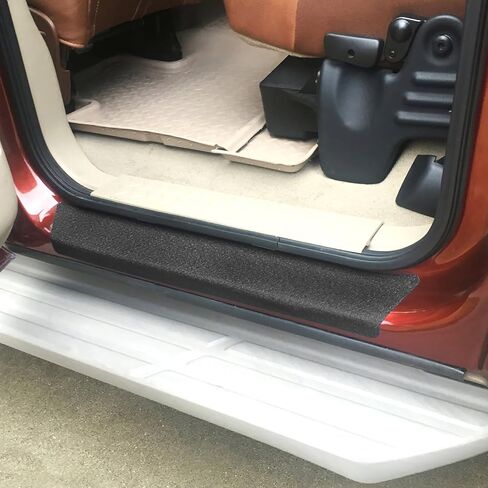 Red Hound Auto Custom Fit 2009-2014 Compatible with Ford F-150 Crew Cab SuperCrew Door Step Sill Scuff Plate Protectors Shield 4 Dr 4pc Kit 2010 2011 2012 2013 Paint Guard Paint Protection in Saudi Arabia