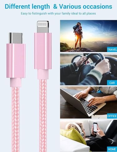 Marchpower USB C to Lightning Cable - MFi Certified iPhone 14 Fast Charger Cord 3/6/10ft Type C to Charging Cable Compatible with iPhone 14 13 12 Pro Max Mini 11 X XS XR 8 Plus -Gold in Saudi Arabia