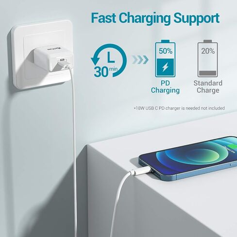Marchpower USB C to Lightning Cable - MFi Certified iPhone 14 Fast Charger Cord 3/6/10ft Type C to Charging Cable Compatible with iPhone 14 13 12 Pro Max Mini 11 X XS XR 8 Plus -Gold in Saudi Arabia