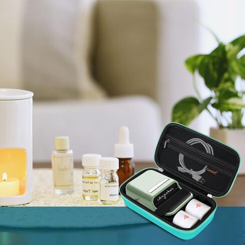حقيبة حمل Canboc لصانع الملصقات بدون حبر NIIMBOT B21 B1، حقيبة تخزين طابعة ملصقات حرارية صغيرة محمولة تعمل بالبلوتوث تناسب ورق الملصقات، كابل، فيروزي (الجراب فقط) in Saudi Arabia