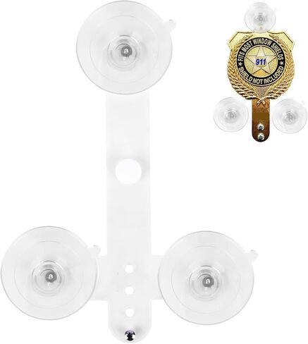 MvToe Police Shield Holder for Car Window, adapted to PBA FOP FMBA Shields, 3 Suction Cups Support The Police Shield, Does Not Contain The Police Badge Only Holder in Kuwait