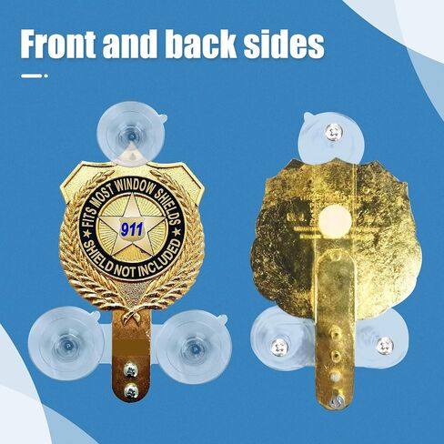 MvToe Police Shield Holder for Car Window, adapted to PBA FOP FMBA Shields, 3 Suction Cups Support The Police Shield, Does Not Contain The Police Badge Only Holder in Kuwait