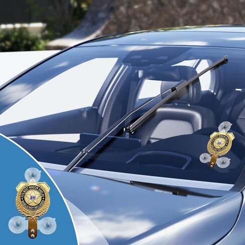 MvToe Police Shield Holder for Car Window, adapted to PBA FOP FMBA Shields, 3 Suction Cups Support The Police Shield, Does Not Contain The Police Badge Only Holder in Kuwait