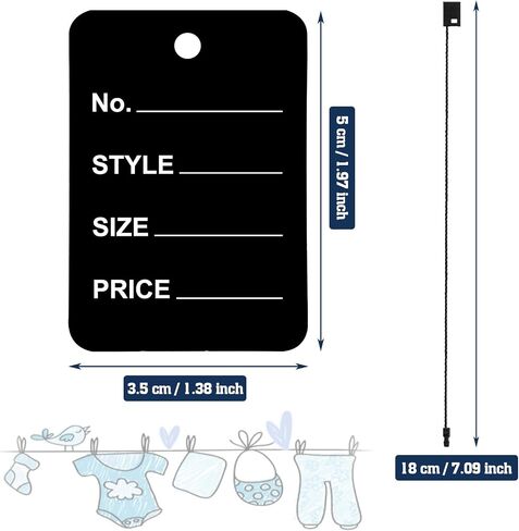 1000 Pieces Price Tags and Hang Tag String, Marking Tags Unstrung Coupon Tags Store Tags Clothing Tags and Nylon String Snap Lock Pin Loop Fastener Hook Ties for Clothes Retail Store (Brown) in Saudi Arabia