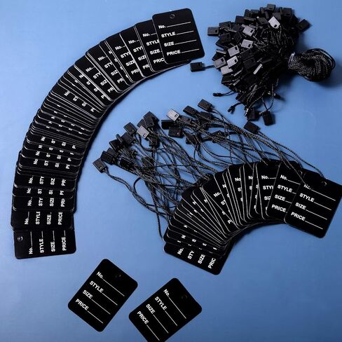 1000 Pieces Price Tags and Hang Tag String, Marking Tags Unstrung Coupon Tags Store Tags Clothing Tags and Nylon String Snap Lock Pin Loop Fastener Hook Ties for Clothes Retail Store (Brown) in Saudi Arabia