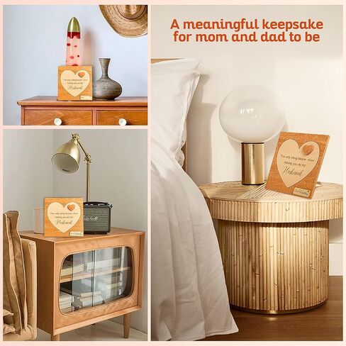 STOFINITY Surprise Pregnancy Announcement for Dad - Pregnancy Reveal to Husband, Cute Baby Announcements Ideas, Baby Reveal for Husband, Baby Announcement Gifts, Wooden Pregnant Announcement Keepsake in Saudi Arabia