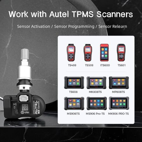 Autel TPMS Sensor 2in1 MX-Sensor 315Mhz/433Mhz OE-Level Universal Tire Pressure Monitoring System Sensors Programmable by Autel TPMS Tool Compatible with TS408 TS508 TS608 (Press-in Metal Valves 4pcs) in Saudi Arabia