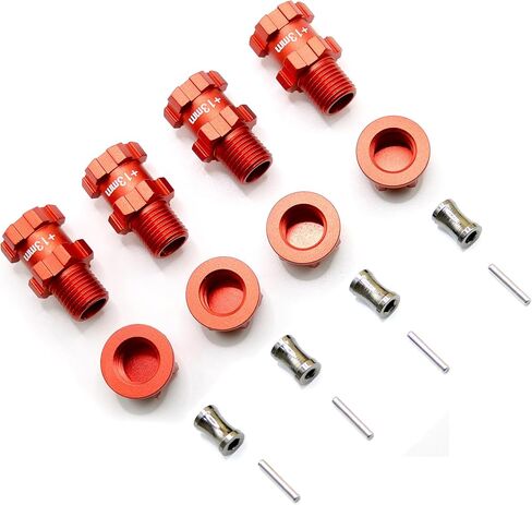Mesimsple Alloy Granite 3s 17mm Wheel Hex Hubs +13mm Wide for 1/10 Arrma Big Rock Senton Vorteks 3s blx & 550 mega Series ATF117XT02 Upgrades Parts Red in Saudi Arabia