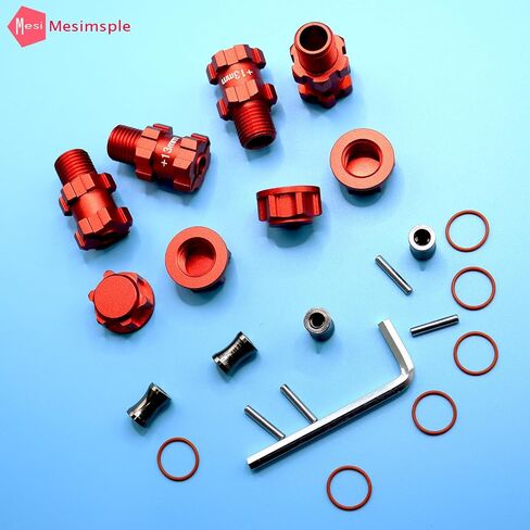 Mesimsple Alloy Granite 3s 17mm Wheel Hex Hubs +13mm Wide for 1/10 Arrma Big Rock Senton Vorteks 3s blx & 550 mega Series ATF117XT02 Upgrades Parts Red in Saudi Arabia