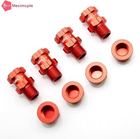 Mesimsple Alloy Granite 3s 17mm Wheel Hex Hubs +13mm Wide for 1/10 Arrma Big Rock Senton Vorteks 3s blx & 550 mega Series ATF117XT02 Upgrades Parts Red in Saudi Arabia