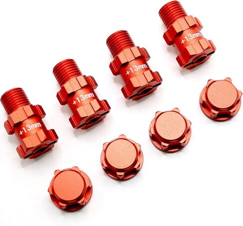Mesimsple Alloy Granite 3s 17mm Wheel Hex Hubs +13mm Wide for 1/10 Arrma Big Rock Senton Vorteks 3s blx & 550 mega Series ATF117XT02 Upgrades Parts Red in Saudi Arabia