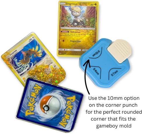 Neko Deco Craft Shop Version 2 Trading Card Gaming Console Shaker Resin Silicone Mold with 3-in-1 Corner Punch Shiny Glossy DIY Keychain Arts Crafts (TCSM-6) in Kuwait