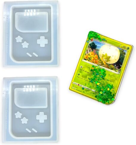 Neko Deco Craft Shop Version 2 Trading Card Gaming Console Shaker Resin Silicone Mold with 3-in-1 Corner Punch Shiny Glossy DIY Keychain Arts Crafts (TCSM-6) in Kuwait