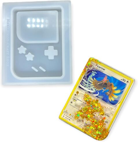 Neko Deco Craft Shop Version 2 Trading Card Gaming Console Shaker Resin Silicone Mold with 3-in-1 Corner Punch Shiny Glossy DIY Keychain Arts Crafts (TCSM-6) in Kuwait
