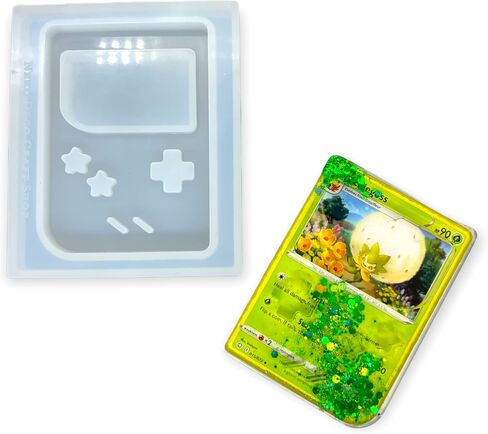 Neko Deco Craft Shop Version 2 Trading Card Gaming Console Shaker Resin Silicone Mold with 3-in-1 Corner Punch Shiny Glossy DIY Keychain Arts Crafts (TCSM-6) in Kuwait
