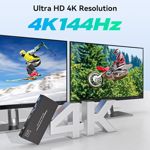 Displayport KVM Switch 2 Monitors 2 Computers 4K@144Hz USB3.0 KVM Switch Dual Monitor for 2 Computers Share 2 Monitors and 4 USB Devices Support Extended/Copy Mode with Desktop Controller in Kuwait