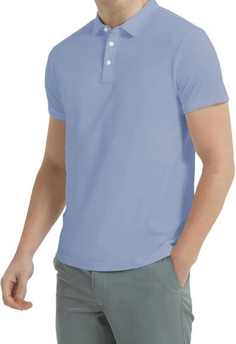 DAVID.ANN Mens Golf Shirt Quick Dry Short Sleeve Casual Workout Polo Shirts in Saudi Arabia