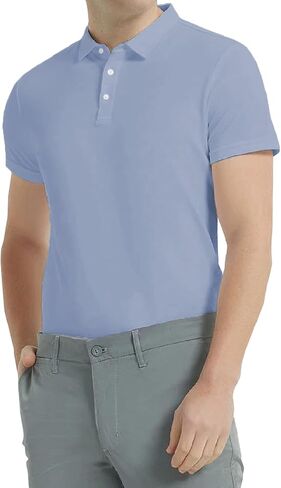 DAVID.ANN Mens Golf Shirt Quick Dry Short Sleeve Casual Workout Polo Shirts in Saudi Arabia