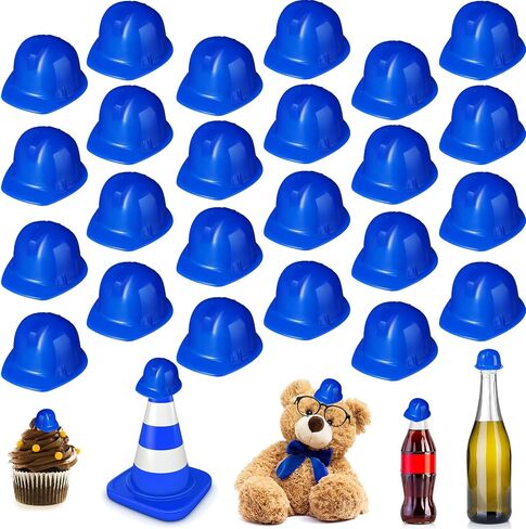 Sratte 25 Pcs Miniature Construction Hat Mini Construction Toy Doll Hats Plastic Miniature Bottle Topper Hats for Party in Saudi Arabia