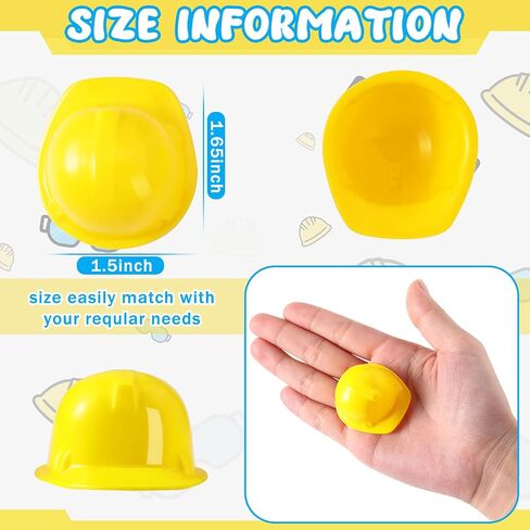 Sratte 25 Pcs Miniature Construction Hat Mini Construction Toy Doll Hats Plastic Miniature Bottle Topper Hats for Party in Saudi Arabia