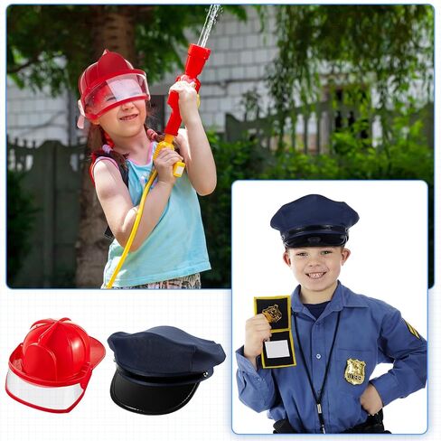 Hercicy 6 Pack Dress up Hats for Kids Toddler Costume Hats Photo Booth Hats Assorted Party Hats for Kids Cosplay Party Halloween Decorations, Chef, Police, Firemen, Wizard, Pirate, Lobster Styles in Saudi Arabia