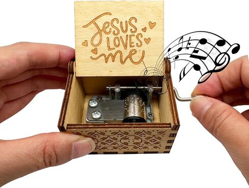 Youtang Jesus Loves Me Music Box, Wooden Musical Box for Christian,Musical Gifts for Christmas, Birthday,Mother's Day,Father's Day (EngravedJesus Loves Me) in Saudi Arabia
