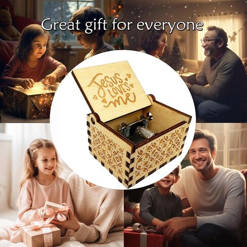 Youtang Jesus Loves Me Music Box, Wooden Musical Box for Christian,Musical Gifts for Christmas, Birthday,Mother's Day,Father's Day (EngravedJesus Loves Me) in Saudi Arabia
