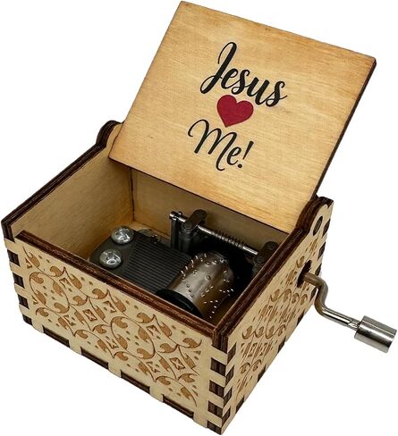 Youtang Jesus Loves Me Music Box, Wooden Musical Box for Christian,Musical Gifts for Christmas, Birthday,Mother's Day,Father's Day (EngravedJesus Loves Me) in Saudi Arabia