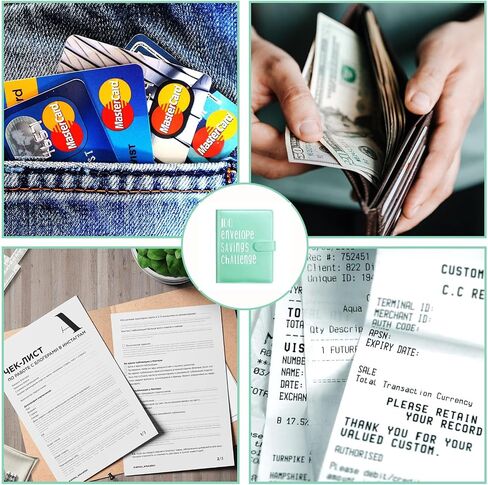 100 ظرف من كتاب التوفير لتحدي توفير المال مع ظرف نقدي، وكتيب تخطيط لملف الميزانية مقاس A5 لتخطيط الميزانية وتوفير المال بسهولة، وفر 5,050 دولارًا (أخضر) in Saudi Arabia