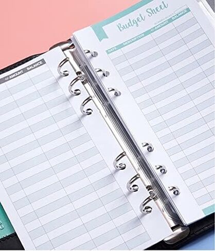 حافظة دفاتر ملاحظات من جلد البولي يوريثان مقاس A6، حافظة ميزانية مع 12 ظرفًا نقديًا، نظام ظرف نقدي، مدير دفاتر النقدية، حافظة توفير مع نظام ظرف، توفير المال in Kuwait