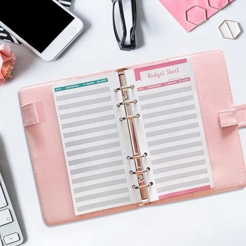 حافظة دفاتر ملاحظات من جلد البولي يوريثان مقاس A6، حافظة ميزانية مع 12 ظرفًا نقديًا، نظام ظرف نقدي، مدير دفاتر النقدية، حافظة توفير مع نظام ظرف، توفير المال in Kuwait