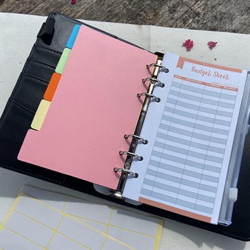 حافظة دفاتر ملاحظات من جلد البولي يوريثان مقاس A6، حافظة ميزانية مع 12 ظرفًا نقديًا، نظام ظرف نقدي، مدير دفاتر النقدية، حافظة توفير مع نظام ظرف، توفير المال in Kuwait