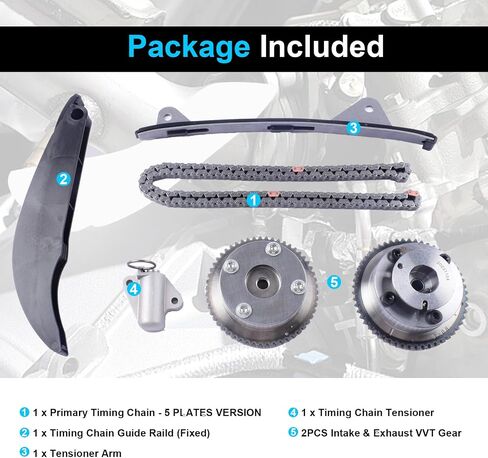 SUSUCAR 24321-2E000 مجموعة أدوات سلسلة التوقيت مع VVT Gear 243502E001 + 243702E000 يناسب كيا سول لشركة هيونداي إلنترا 2.0L 1.8L L4 أجزاء ما بعد البيع للمحرك in Saudi Arabia