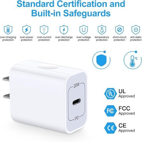 [2-Pack] 20W Samsung Fast Charging Block USB C Power Converter Android Wall Plug Brick Type C Block for Galaxy A15 5G/A55/A35/A14 5G/A54/A25/A23/A13/A53/S24/S23 FE/S22/ S21 FE/Z فليب 5، آيفون 15/14/13 in Kuwait