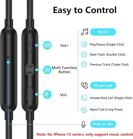 سماعات أذن ACAGET USB C لهاتف iPhone 15 Pro Max 15 Plus iPad Pro سلكية مع ميكروفون HiFi Stereo Type C سماعة إلغاء الضوضاء سماعة رأس Android لهاتف Samsung Galaxy S24 Ultra S23 FE S22 S21 S20 in Kuwait