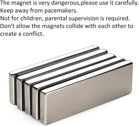 Realth Magnets Bar Neodymium with Epoxy Coating Black Permanent Rare Earth Magnetic for Fridge Science Craft 2 Pack(MC602B) in Saudi Arabia