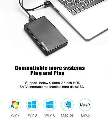 SNANSHI 2.5 inch Hard Drive Enclosure - USB C External Hard Drive Enclosure for 2.5" SATA SSD HDD SATA to USB C Adapter SSD Enclosure USB 3.1 Gen 2 Support UASP SATA III in Kuwait