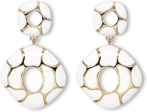 Black White Earrings for Women Sparkly Geometric Dangle Drop Statement Jewelry in Kuwait