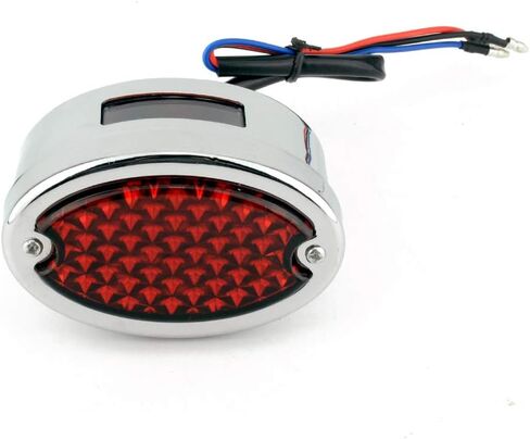 Mini LED Oval-Shaped Tail Light Cat Eye Rear Brake Light Stop Light For Motorcycle Bike bicycle Customs (Black) in Saudi Arabia
