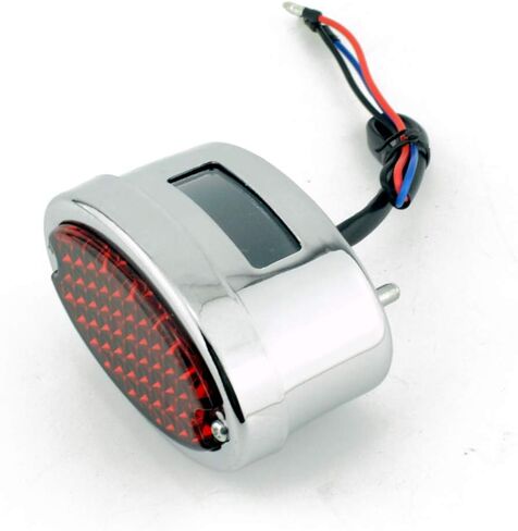 Mini LED Oval-Shaped Tail Light Cat Eye Rear Brake Light Stop Light For Motorcycle Bike bicycle Customs (Black) in Saudi Arabia