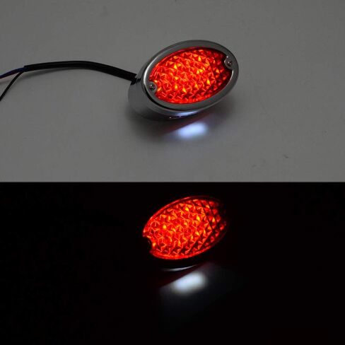 Mini LED Oval-Shaped Tail Light Cat Eye Rear Brake Light Stop Light For Motorcycle Bike bicycle Customs (Black) in Saudi Arabia