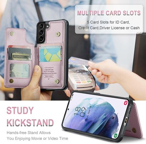 for Samsung Galaxy S21 Plus Case with Card Holder, for Samsung S21 Plus Wallet Case for Women Men with RFID Blocking, Durable Kickstand Shockproof Case for Galaxy S21 Plus 5G, Purple in Saudi Arabia