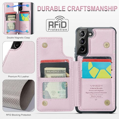 for Samsung Galaxy S21 Plus Case with Card Holder, for Samsung S21 Plus Wallet Case for Women Men with RFID Blocking, Durable Kickstand Shockproof Case for Galaxy S21 Plus 5G, Purple in Saudi Arabia