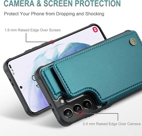 حافظة لهاتف سامسونج جالاكسي S21 بلس مع حامل بطاقات، حافظة محفظة لهاتف سامسونج S21 بلس للنساء والرجال مع خاصية حجب RFID، حافظة متينة مضادة للصدمات لهاتف جالاكسي S21 بلس 5G، أرجواني in Kuwait